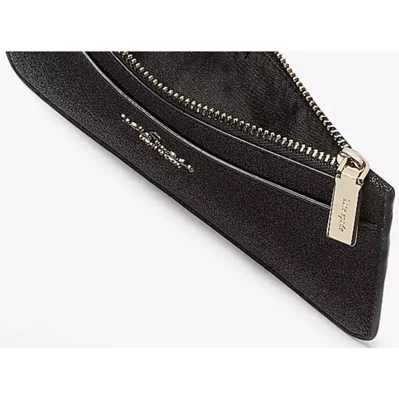 KATE SPADE BOXED LARGE SLIM CARDHOLDER IN BLACK GLITTER - Picture 3 of 5